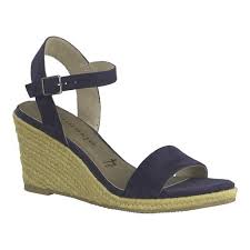 womens tamaris livia wedge espadrille size 40 m navy textile