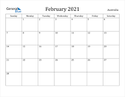 Lalaramswrup calndar 2021 feb / a classic february 2021 printable calendar in a large box grid template. Important Dates February 2021 Australia