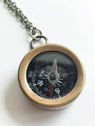 Brass Compass Necklace Working Compass Necklace Real Compass Jewelry Compass Necklace Clock Necklace