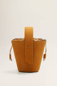 Kadin Hardal Rengi Tokali Deri Canta 43050611 Mango Woman Trendyol Bucket Canta Deri Canta Canta