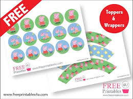 Free Peppa Pig Printable Cupcake Toppers And Wrappers Peppa Pig Birthday Party Peppa Pig Party Peppa Pig Birthday Cake