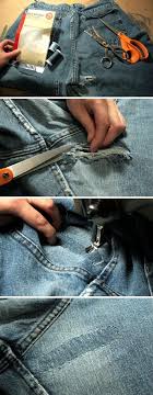 So i thought about creating one and i have found the ripped jean one.lol i have been w. The Diy Tailor An Easy Way To Fix Holes In Your Jeans And Other Garments Sewing Jeans How To Fix Holes In Jeans Fix Holes In Jeans