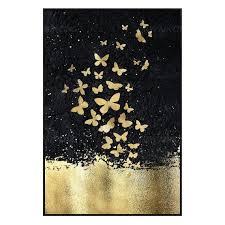 Gold Leaf And Silver Leaf Set Of 2 Wall Art Abstract Butterfly Etsy Butterfly Painting Butterfly Canvas Gold Leaf Painting