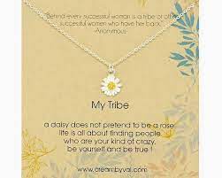 My Tribe Necklace Silver Daisy Necklace Best Friend Gift Etsy Daisy Necklace Silver Necklaces Nameplate Necklace Silver