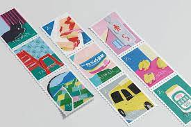 迷你的平面设计海报 台湾珍珠奶茶 早餐店蛋饼跃上邮票 illustration arts and crafts taiwan