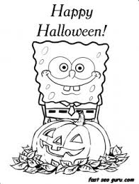 It was created by animator and artist stephen hillenburg and it's now broadcast around the world. Printable Happy Halloween Spongebob Coloring In Pages Free Kids Coloring Pages Printable
