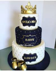 Little Prince Black And Gold Baby Shower Cake The Cake Queens Photos Baby Shower Cakes Baby Shower Princess Shower Cakes