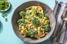 Three Cheese Tagliatelle Alfredo With Broccoli And Tuscan Herbs Recipe Broccoli Recipes Hello Fresh Recipes Quick Meals