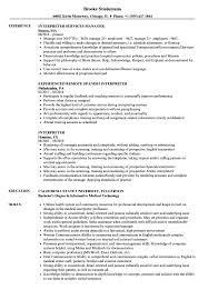 Wide network of professional contacts in the medical and obstetrics field, and an outstanding ability to provide care with emphasis. Interpreter Resume Samples Velvet Jobs