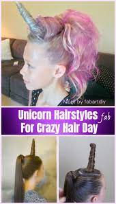 Diy Unicorn Hairstyle Tutorial For Crazy Hair Day Wacky Hair Days Hair Styles Girl Hair Dos