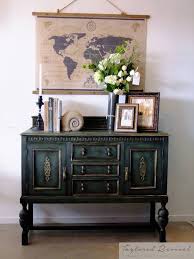 Sideboard Buffet Was Painted In Napoleonic Blue Chalk Paint Mixed With English Yel Black Painted Furniture Black Chalk Paint Furniture Refinishing Furniture