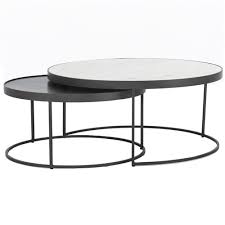 Free shipping on all textiles. Aubree Industrial Loft White Marble Top Iron Nesting Round Coffee Table 31 W 40 W Kathy Kuo Home