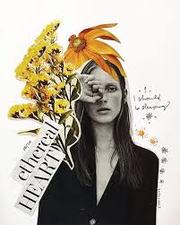 I Should Be Sleeping Original 8x10 Flower Collage By Foundbykate Collage Design Fashion Collage Collage Art