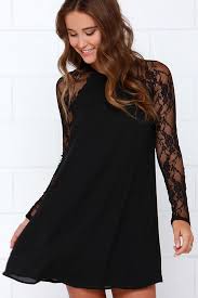 Jacqui e shift dress black with textured material sleeveless knee length size 8. Cute Black Dress Lace Dress Shift Dress 49 00 Lulus