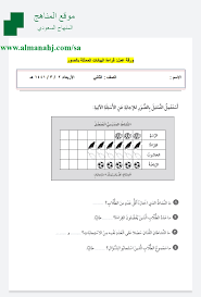 ورقة عمل قراءة البيانات الممثلة بالصور الصف الثاني رياضيات الفصل الثاني المناهج السعودية