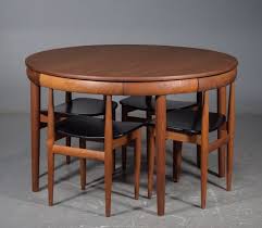 Mid Century Roundette Dining Set By Hans Olsen For Frem Rojle 1960s 1 Round Wooden Dining Table Dining Furniture