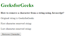 Complete the method/function so that it converts dash/underscore delimited words into camel casing. How To Remove A Character From String In Javascript Geeksforgeeks