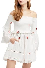 Free People Counting Daisies Embroidered Off The Shoulder Dress Nordstrom Rack