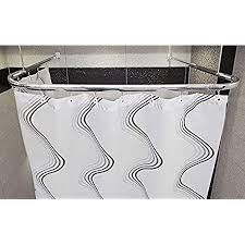 Another thing to consider is whether you want a single or double shower curtain rod. Baoyouni Curved Shower Curtain Rod Suction Cups L Shape Bathroom Curtain Rod Bar Telescopic Rod Metal Corner Shower Rod Amazon De Home Kitchen