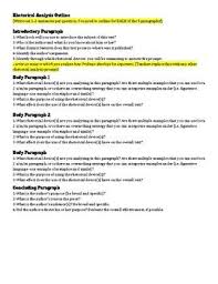 Ap Language Composition Essay Outlines Reflection Piece Rhetorical Analysis Essay Rhetorical Analysis Essay Outline