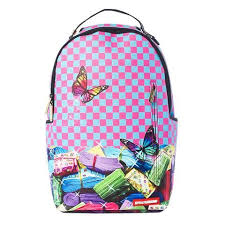 Sprayground Rainbow Stacks Backpack Sprayground Bags Pink Velvet Backpack