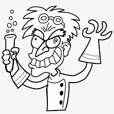 Mad Drawing Easy - Mad Scientist Black And White Transparent Png -  1094X1024 - Free Download On Nicepng