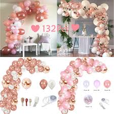 4.6 out of 5 stars 56. Romantic Rose Gold Balloon Garland Arch Kit 132pcs Rose Gold Pink White And Gold Confetti Latex Balloons For Baby Shower Birthday Graduation Anniversary Bachelorette Party Background Decorations Walmart Com Walmart Com