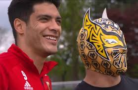 The mask is great and made from the same material and sparkling as the real lucha libre masks. Wwe Star Sin Cara Arrives At Wolves To Meet Mexican Fan Raul Jimenez After Mask Celebration That Deeney Mocked