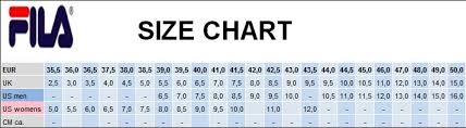 Fila Shoes Size Chart Vedic Life Info