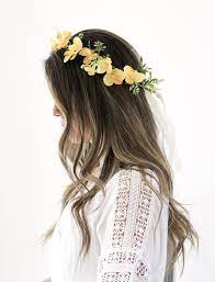 Yellow Floral Crown Bohemian Crown Maternity Flower Crown Etsy Flower Headpiece Flower Crown Bride Bride Flowers
