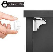 Dokon Securite Bebe Placard Bloque Porte 10 Serrures 2 Cles Securite Enfant Tiroir Armoires Verrous Magnetique Securite Bebe Placard Armoire Bloque Porte
