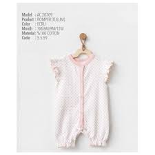 tekstil urunleri body tulum zibin andy wawa andywawa kiz bebek puantiyeli kisa romper tulum ekru tulum kizlar bebek