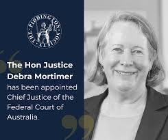 Congratulations to the new Chief Justice of the Federal Court of Australia,  the Hon Justice Debra Mortimer! The fifth person to head the Court, her  Honour is the first female Chief Justice