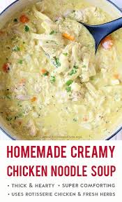 Creamy Chicken Noodle Soup Video The Rising Spoon Creamy Chicken Noodle Soup Soup Recipes Chicken Noodle Recipes
