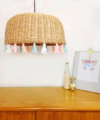 Unicorn Lamp Tassel Chandelier Pastel Pendant Light Rattan Pendant Light Bohemian Lighting Kid Roo Kids Room Chandelier Unicorn Lamp Rattan Pendant Light