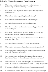 Effective Change Leadership Questionnaire Change Leadership Leadership Leadership Development