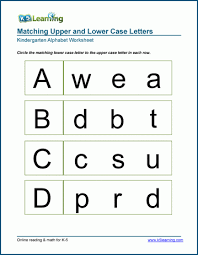 Children will match the uppercase and lower case letters; Uppercase And Lowercase Letters Worksheets For Kindergarten K5 Learning