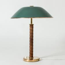Set of 2 modern lamps. Brass And Leather Table Lamp From Nk Beautiful Vintage Midcentury Modern Design