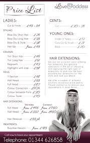 Salon Price List Not Exactly But It Would Be A Nice Visual For Customers Beauty Salon Price List Salon Price List Hair Salon Prices