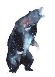 Galaxy Roaring Bear By Threeleaves On Deviantart Roaring Bear Bear Art Watercolor Galaxy