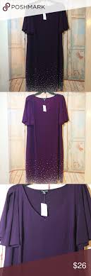 Dress Barn Purple Dress Embellished With Pearls 1x This Was A Difficult Color To Photograph It Is A Nice Deep Kind Of Eggplant Pur Purple Dress Dress Barn Dresses Holiday Party