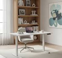 Mesa Regulagem Altura Elétrica Automatica Escritorio Branca Branco