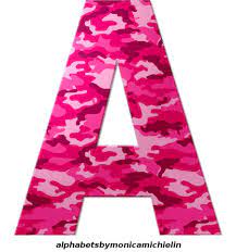 4 Pink Camouflage Big Alphabet Png Pink Camouflage Military Alphabet Alphabet