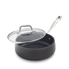 Some of the most desirable saucepans are made from three or more layers of metal. All Clad Ha1 Nonstick Covered Saucepan Sur La Table