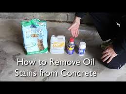 Scrape off as much of the oil as possible. How To Remove An Oil Stain From Concrete Youtube