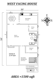 We're happy to show you hundreds of small house plans in every exterior style you can think of! 30 X50 Single Bhk West Facing House Plan As Per Vastu Shastra Autocad Dwg And Pdf File Details Cadbull