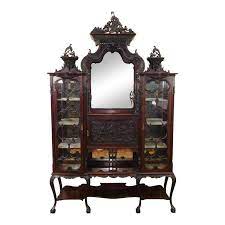 Antique Edwardian Carved Mahogany Etagere Vitrine Cabinet C1900 Victorian Furniture Home Furniture Furniture
