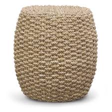 Hand Braided Seagrass Round Drum Stool Side Table Bliss Home And Design Woven Furniture Stool