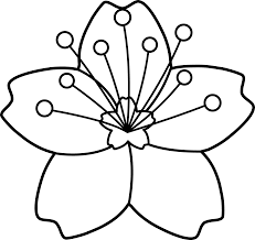 Cherry Blossom Line Art Free Clip Art Cherry Blossom Art Japanese Quilts Flower Line Drawings