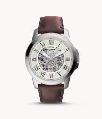 Montre homme type de mouvement : Montre Grant Automatique En Cuir Marron Me3099 Fossil